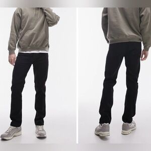 TOPMAN Stretch Slim Black 5 Pocket Black Jeans Men’s 34